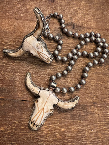 The Carved Bone Bull Necklace