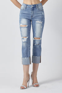 RISEN CUFFED DENIM