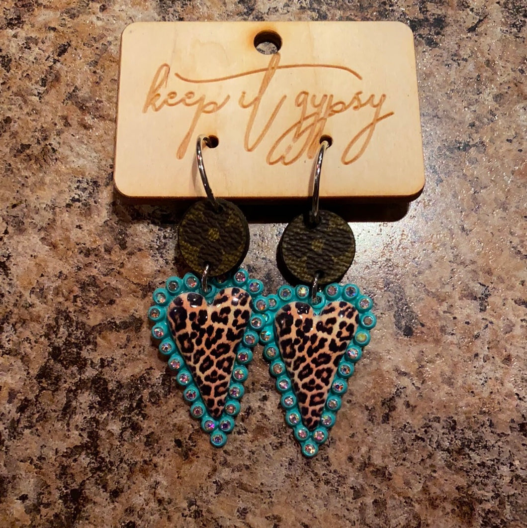 Bling Heart Earrings